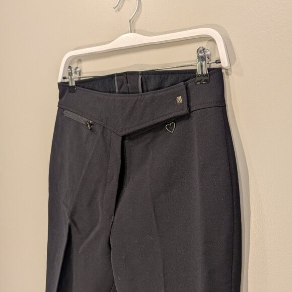 Obermeyer Ski Pants Women's Vintage Stirrup Black Wool Nylon Y2K - Size 10L - Picture 3 of 10